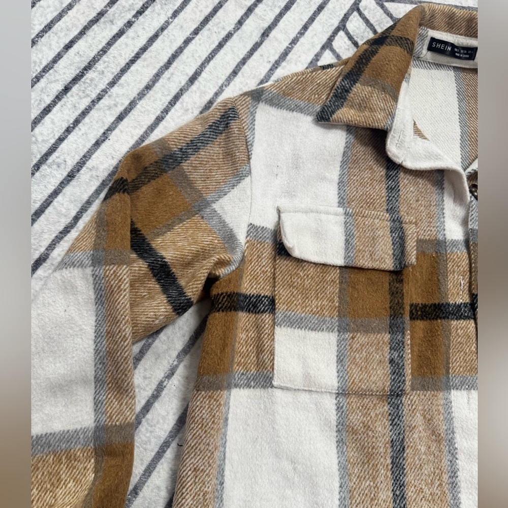 SHEIN Flannel Shacket sz S - Picture 3 of 7
